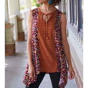 Matilda Jane Rust and Floral Sleeveless Blouse